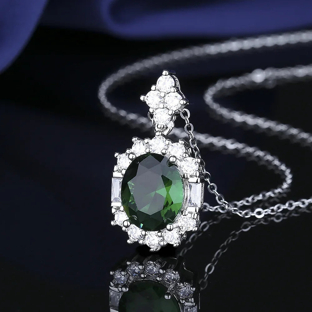 925 Sterling Silver Necklace For Women Round Pendent Sparkling Pave CZ Necklace Fashion Anniversary Birthday Jewelry Gifts