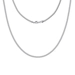 Rinntin Genuine 925 Sterling Silver Italian 2.0mm Franco Link Chain Necklace for Women Vintage Silver Dainty Jewelry SC92