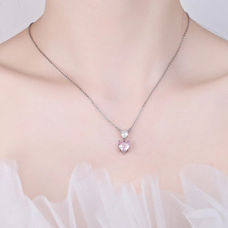 New 925 Sterling Silver Jewelry Elegant Feather Zircon Pendants Necklaces Women Fashion Exquisite Symbol CZ Wild Clavicle Chain