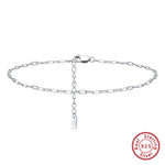 Rinntin 925 Sterling Silver Fish Lips Chain Anklet for Women Fashion Foot Bracelet Summer Sexy Silver Ankle Straps Jewelry SA33