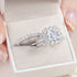 Newshe 2Pcs 925 Silver Wedding Rings Set for Women Halo Princess Cut White Cubic Zircon Vintage Luxury Jewelry Engagement Ring