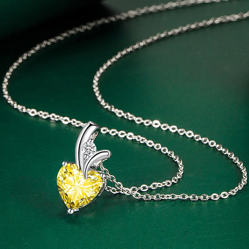 New 925 Sterling Silver Jewelry Elegant Feather Zircon Pendants Necklaces Women Fashion Exquisite Symbol CZ Wild Clavicle Chain