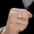 Newshe GRA Certified Full Moissanite Rings for Men Designed Wedding Band White Gold Plated Jewelry