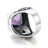 Massive 925 Sterling Silver Thick Men's Rings Amethyst Vintage Art Deco Revival Vintage Male Jewelry Party Gift For Husband