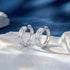 Newshe 925 Sterling Silver D-Color VVS1 Moissanite Hoop Earrings for Women Emerald Cut Pave Wedding Jewelry Gift
