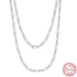 Rinntin High Quality 40- 60cm Women Men Figaro Necklace 925 Silver Figaro Link Chain Necklaces Choker Jewelry Party Gift SC27