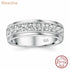 Newshe 925 Sterling Silver Wedding Rings for Men Brilliant Round AAAAA Cubic Zircon Engagement Band Ring Fine Jewelry
