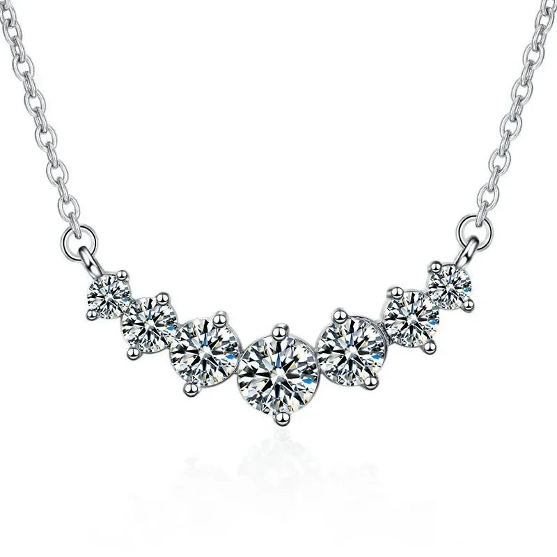 925 Sterling Silver Necklace For Women Round Pendent Sparkling Pave CZ Necklace Fashion Anniversary Birthday Jewelry Gifts N755