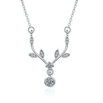 New Fashion 925 Sterling Silver Jewelry Round Zircon Pendants Necklaces Women Fine Semi Rhinestone Circle Clavicle Chain Choker