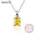 100% 925 Sterling Silver 9*10mm Yellow Ice Cut Topaz High Carbon Diamoind Pendant Necklace For Women Party Fine Jewelry