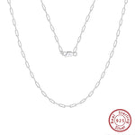 Rinntin Diamond Cut Paper Clip Necklace S925 Sterling Silver 14K 18K Gold Plated Stacked Necklaces PaperClip Collar Chain SC39