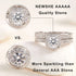 Newshe 2 Pieces Wedding Rings Set for Women Engagement 925 Sterling Silver 1.88Ct Brilliant Round White AAAAA Cz Ring Size 4-13