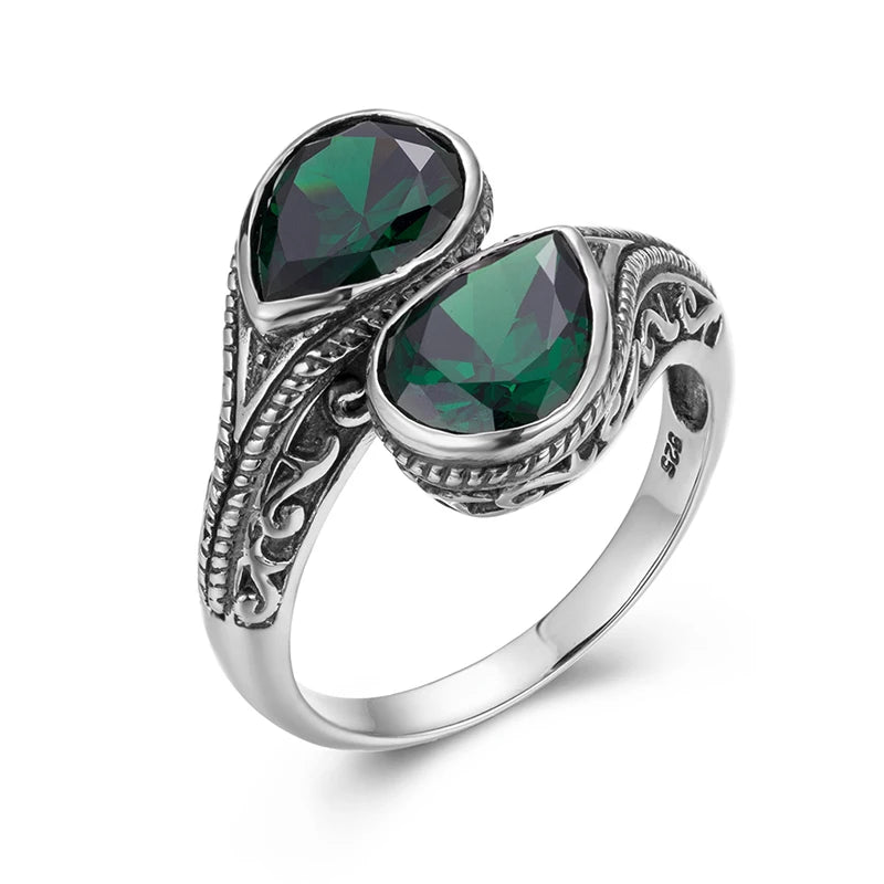 Woman Rings Rainbow Mystic Topaz Stone Eye of God Real 925 Silver Ring Female Dating Party Fine Jewelry