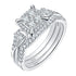Newshe 2pcs / 3pcs Bridal Rings Set for Women Solid 925 Sterling Silver Engagement Ring Wedding Bands Halo Round Cut 5A Zircons