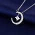 925 Sterling Silver Necklace For Women Round Pendent Sparkling Pave CZ Necklace Fashion Anniversary Birthday Jewelry Gifts