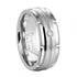 Newshe Black White Gold Color Men's Wedding Band 8mm Matte Brushed Tungsten Rings for Him Cubic Zircon Size 8-13