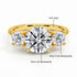 Luxe Three Stone Moissanite Diamond 14K Gold Engagement Ring Au585 Elegant Love Rings for Women Delicate Certified Wedding Bands