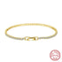 Rinntin Luxury Real 925 Sterling Silver Tennis Bracelet Women with AAAA Zircon Female Bangle Party Wedding Jewelry Gifts SB91