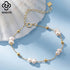 Rinntin Rerto 14K Gold 925 Sterling Silver Pearls Chain Bracelet Pearl Beads Bracelet on Hand Female Party Jewelry GPB40