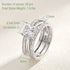 Newshe Solid 925 Sterling Silver Wedding Rings for Women Solitaire Princess Cut Engagement Ring Eternity AAAAA Zircon Guard Band