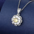 925 Sterling Silver Necklace For Women Round Pendent Sparkling Pave CZ Necklace Fashion Anniversary Birthday Jewelry Gifts