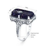 Unique 925 Sterling Silver Ring for Woman Simulated Emerald Vintage Filigree Persian Design Femal Elegant Rings Hand Made