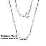 Rinntin 925 Sterling Silver Cable Link Chain Necklace for Women 45cm/50cm/55cm Simple Women's Neck Chain Silver Jewelry SC06