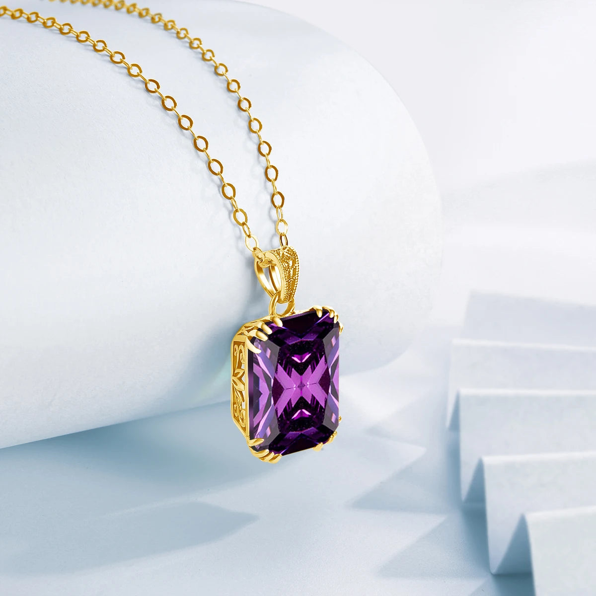 SILVERCHAKRA 585 14k Gold Color Necklaces Black Onyx Gemstones Pendant Necklace For Women 925 Sterling Silver Fine Jewelry