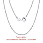 Rinntin 925 Sterling Silver Italian Handmade 1.2/1.6/2.0mm Chopin Chain Necklace for Women Fashion Basic Neck Chain Jewelry SC53