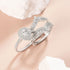 Newshe 925 Sterling Silver Wedding Rings Set for Women Tear Drop CZ Double Halo Engagement Ring with Enhancer Guard Jewelry