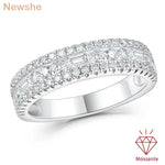 Newshe Moissanite Rings for Women GRA Certified Promise Wedding Engagement Exquisite Designed Ring White Gold Plated Band