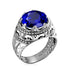 Vintage Rings For Men Genuine 925 Sterling Silver Male Ring 13*13mm Mystic Topaz Round Cut Stone Men's Jewelry Beautiful