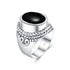 VIXONNA Vintage Bishop Oval Amethyst 925 Sterling Silver Ring (J210)