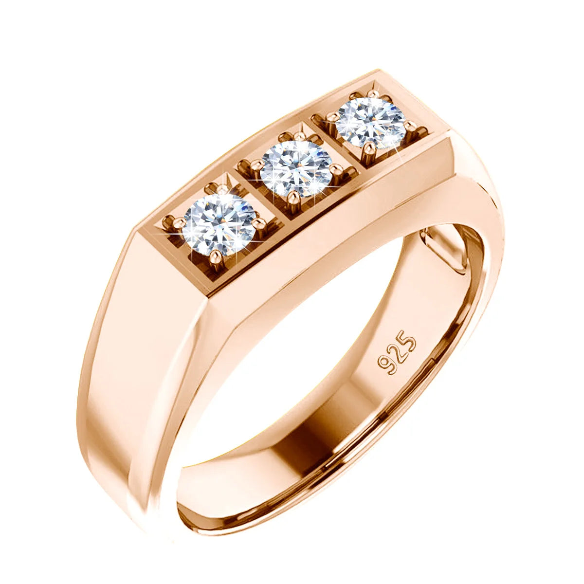 Thick 925 Sterling Silver Original Ring Moissanite Diamond Rings For Men Certified 18K Gold Plated Luxury Wedding Jewelry Gifts