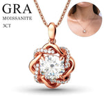 3ct Moissanite Necklace Pendant For Women Knot of Love with GRA Certificate 925 Sterling Silver Necklace Wedding Jewelry Trendy