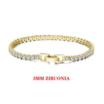 Rinntin 925 Sterling Silver Tennis Bracelets For Women Luxury 2mm 3mm 4mm Cubic Zirconia Shiny Tennis Bracelets Jewelry SB91