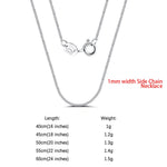 Rinntin 925 Sterling Silver Italian Handmade 1.2mm Chopin Chain Necklace for Women Fashion Simple Basic Neck Chain Jewelry SC53