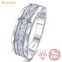 Newshe Men's 925 Sterling Silver Moissanite Ring Brilliant D Color VVS1 GRA Certified Eternity Band Wedding Engagement Jewelry