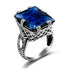 925 Sterling Silver ring Amber Square For Women Bridal Wedding Gemstone Rings Enagement Party Fine Jewelry High Quality