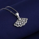 925 Sterling Silver Necklace For Women Round Pendent Sparkling Pave CZ Necklace Fashion Anniversary Birthday Jewelry Gifts N755