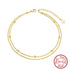 Rinntin 925 Sterling Silver 1.5mm Mariner Chain Anklets Fashion Women Summer 14K Gold Foot Bracelet Ankle Straps Jewelry SA24