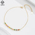 Rinntin Elegant 925 Sterling Silver Colorful Chain Anklet with Bead Zircon for Women Summer Foot Chains Jewelry SA94