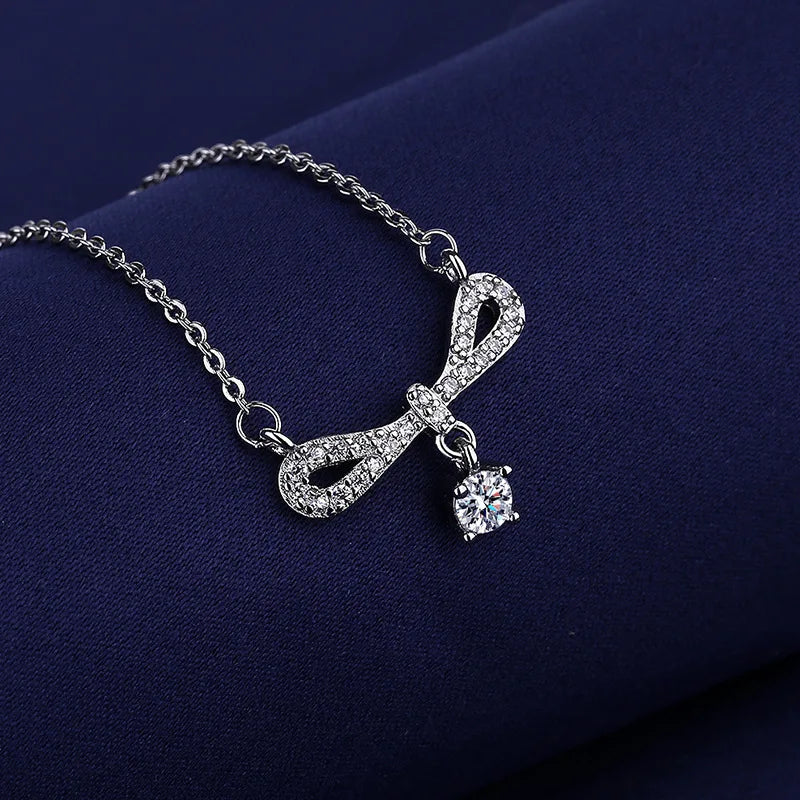 925 Sterling Silver Necklace For Women Round Pendent Sparkling Pave CZ Necklace Fashion Anniversary Birthday Jewelry Gifts N755