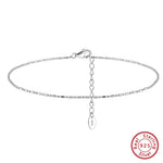 Rinntin 925 Sterling Silver Fish Lips Chain Anklet for Women Fashion Foot Bracelet Summer Sexy Silver Ankle Straps Jewelry SA33