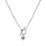 Rinntin 925 Sterling Silver 14K Gold Heart Pendant Necklace for Women Elegant Fine Jewelry Necklace with OT Toggle Clasp SC97