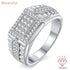 Newshe Certified Moissanite Ring D Color VVS1 Inlay Men's Wedding Band White gold plated Designed Fashion Jewelry