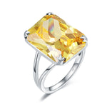Original Rings for Women 925 Silver Citrine Crystal Engagement Finger Ring Gold Plated Antique Vintage Filigree Anniversary Gift
