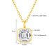 Unique Original 14K Gold Necklaces for Women Sugar Cube Asscher Cut 2ct Moissanite Diamond Stone AU585 Pendant Anniversary Gifts