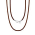 Rinntin Genuine Italian 2mm Black Leather Cord Chain Necklace for Women Men with 925 Sterling Silver Clasp Fashion Jewelry SC62