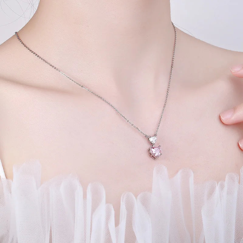 New 925 Sterling Silver Jewelry Elegant Feather Zircon Pendants Necklaces Women Fashion Exquisite Symbol CZ Wild Clavicle Chain